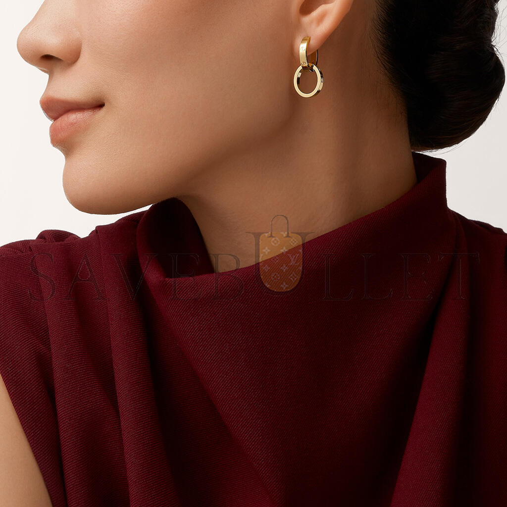 Ca*t*er love yellow gold earrings b8301499